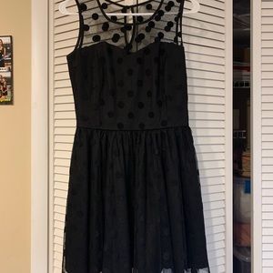Elegant black polka dot dress